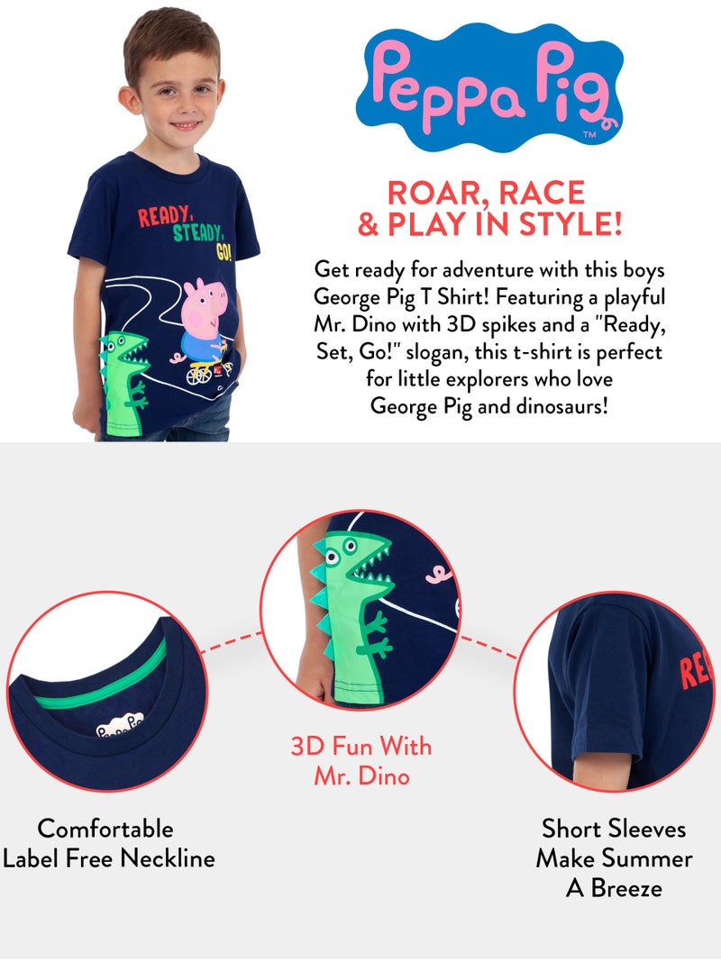 Peppa Pig Boys' George Pig T-Shirt Size 4 Multicolored - Image 5